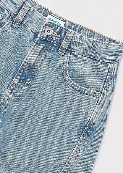 Pantalón largo vaquero wide leg chica