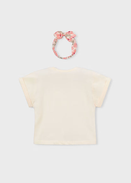 Playera con scrunchie estampada niña