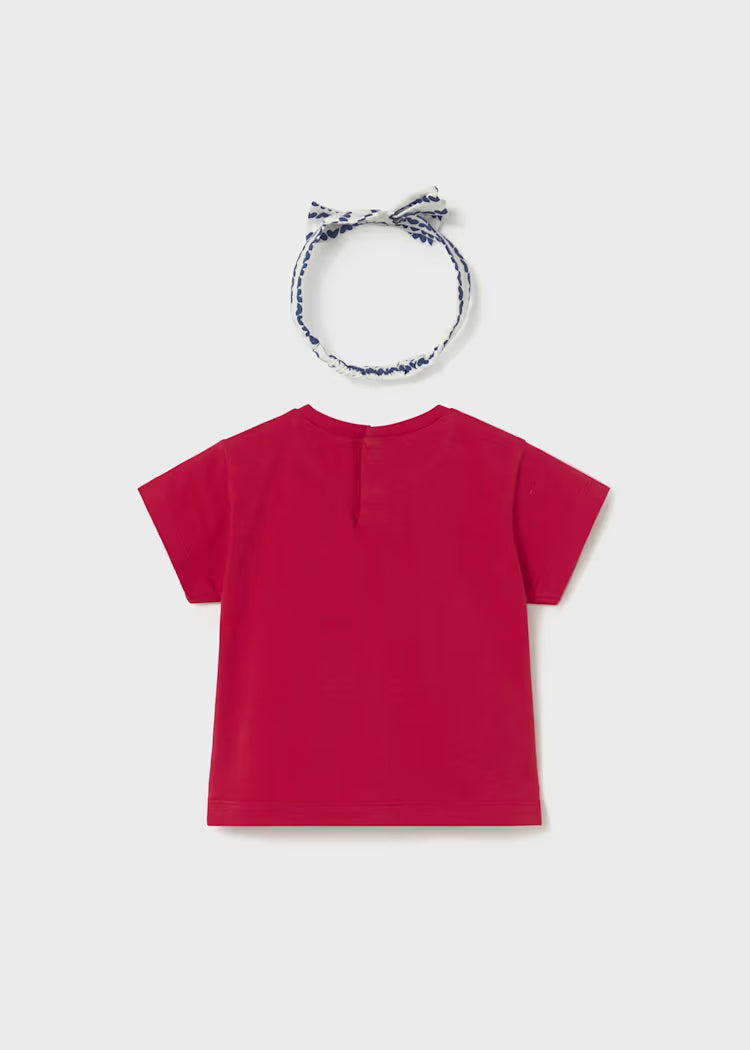 Camiseta estampada con diadema bebé