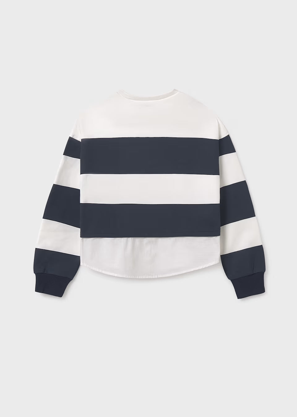 Sudadera bandas efecto camisa chica