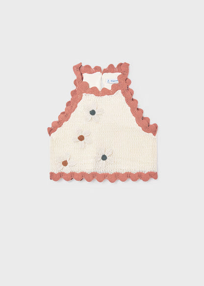 Top tricot flores chica