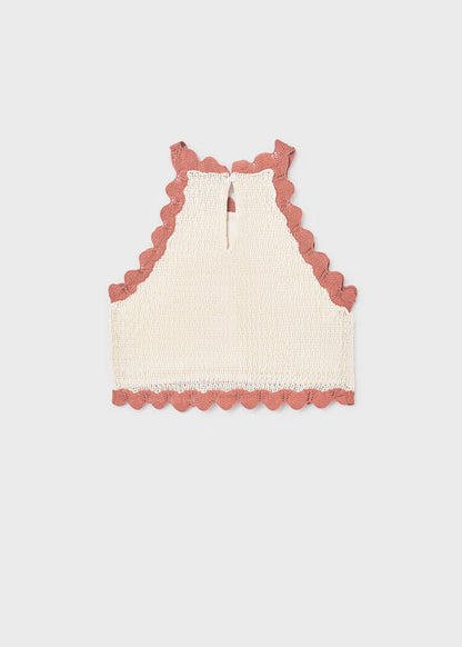Top tricot flores chica