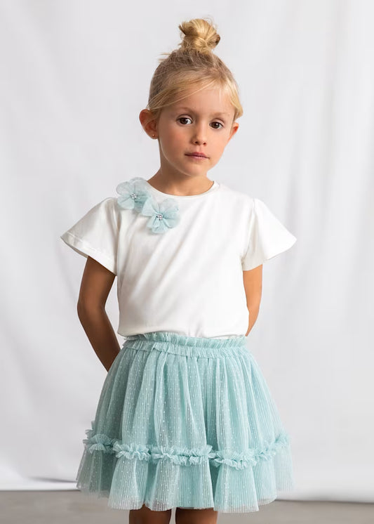 Conjunto de falda y camiseta de tul para niñas