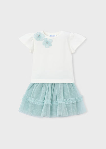 Conjunto de falda y camiseta de tul para niñas