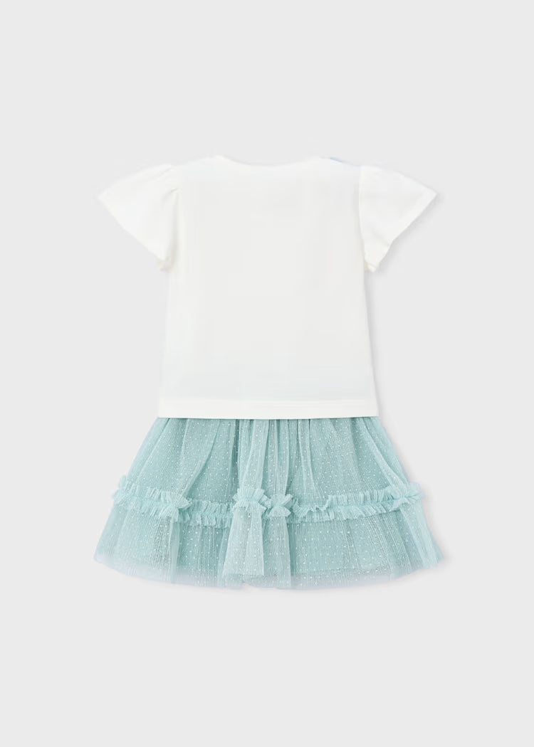 Conjunto de falda y camiseta de tul para niñas