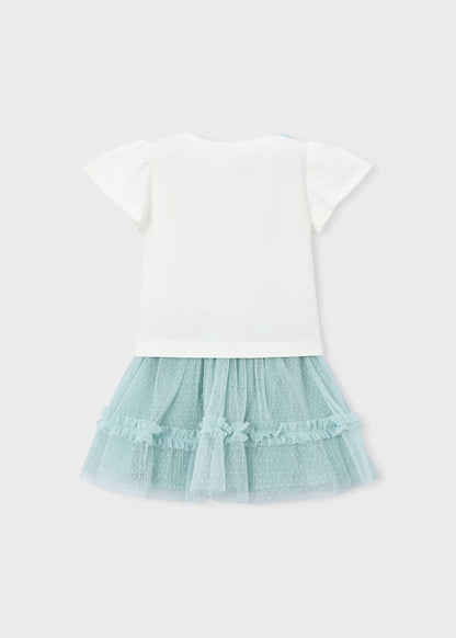 Conjunto de falda y camiseta de tul para niñas