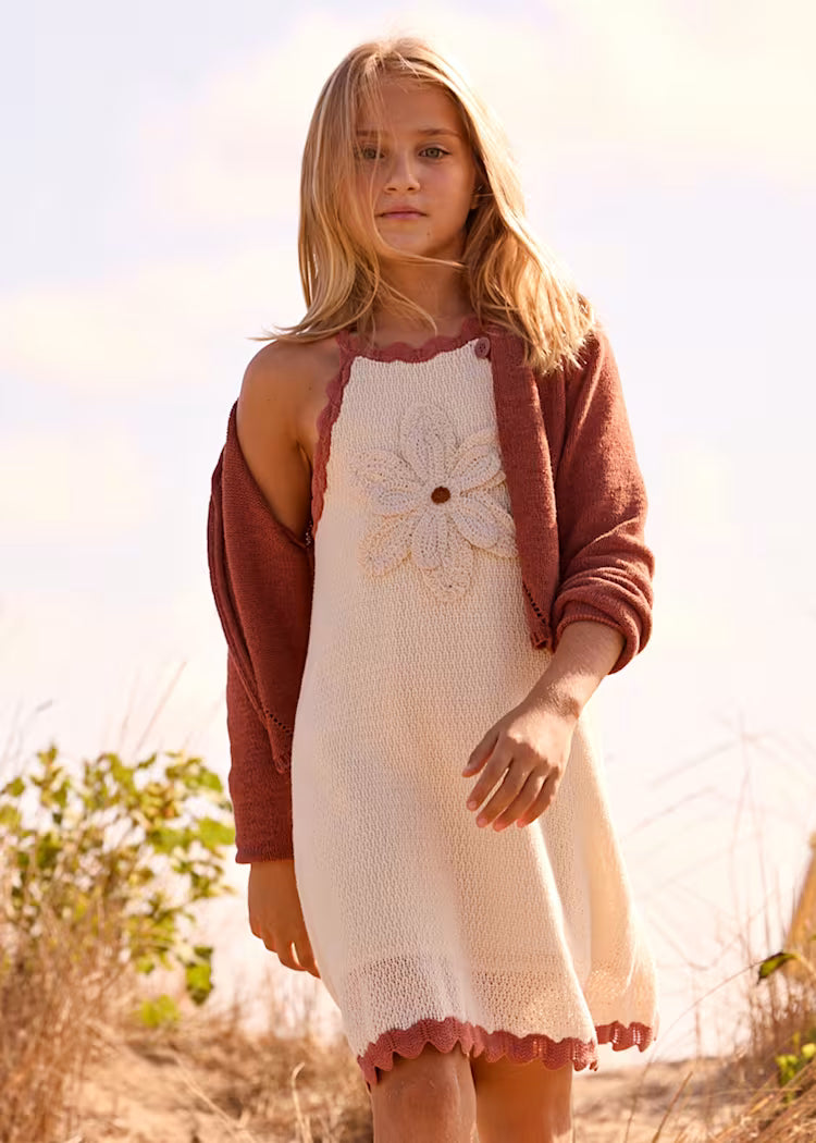 Vestido aplique flor chica