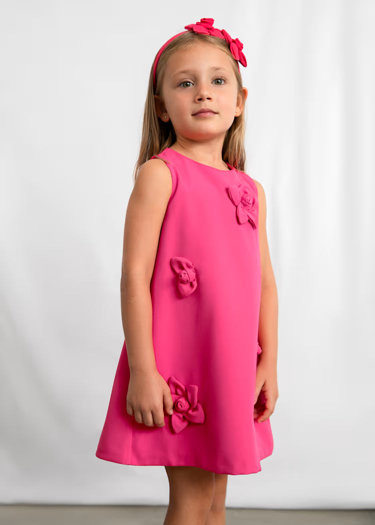 Vestido aplique floral niña