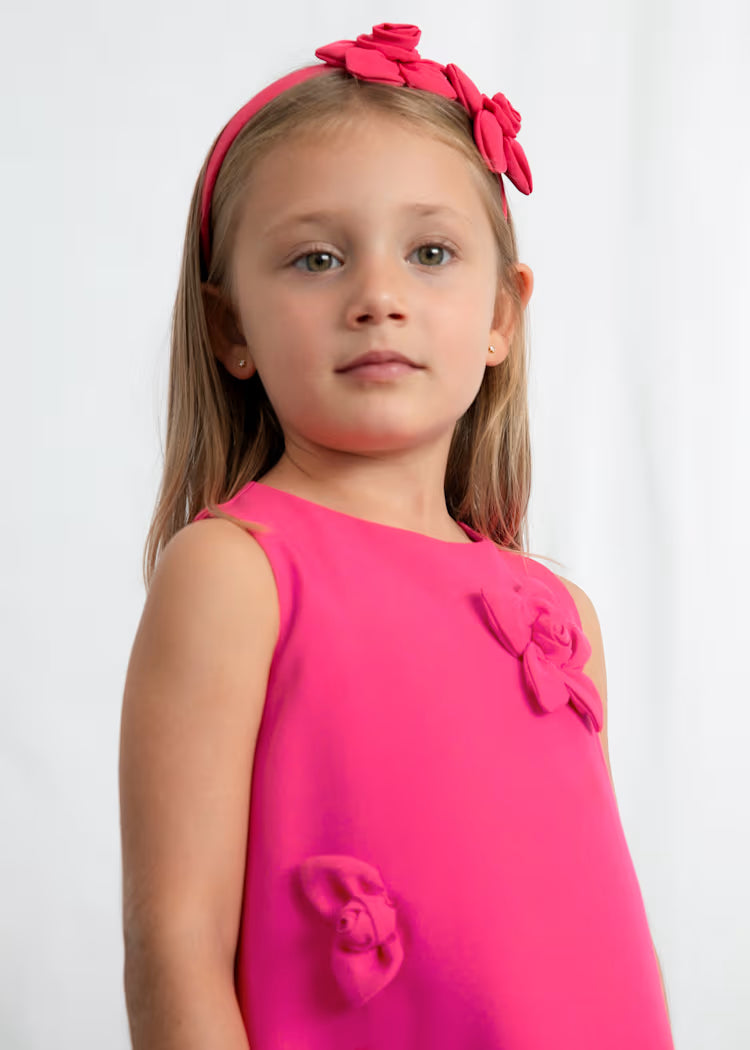 Vestido aplique floral niña