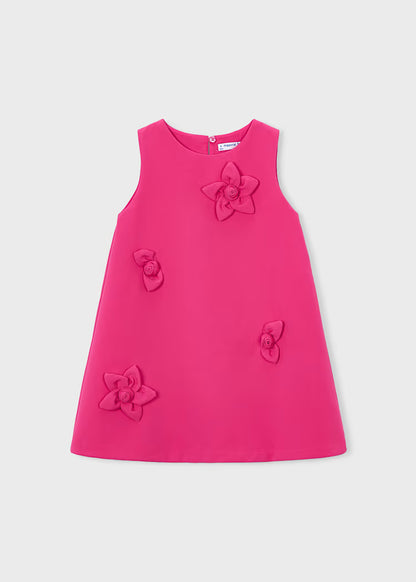 Vestido aplique floral niña