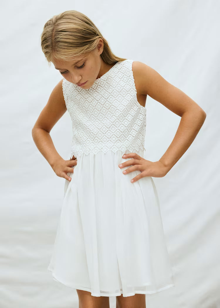 Vestido combinado chica