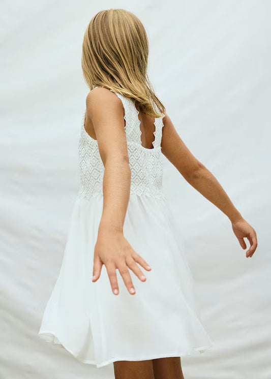 Vestido combinado chica