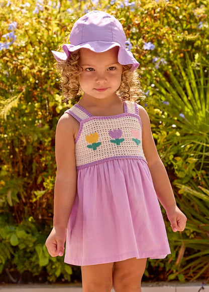 Vestido combinado crochet bebé