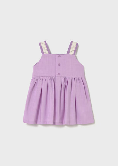 Vestido combinado crochet bebé