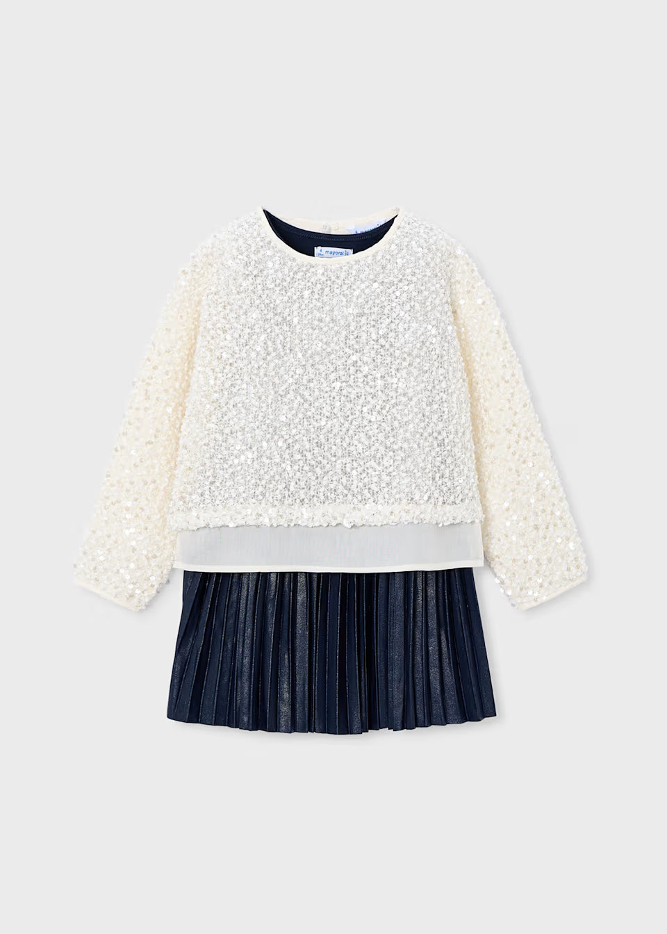 Vestido combinado lentejuelas niña
