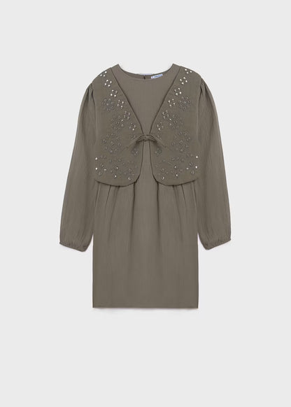 Vestido con chaleco chica