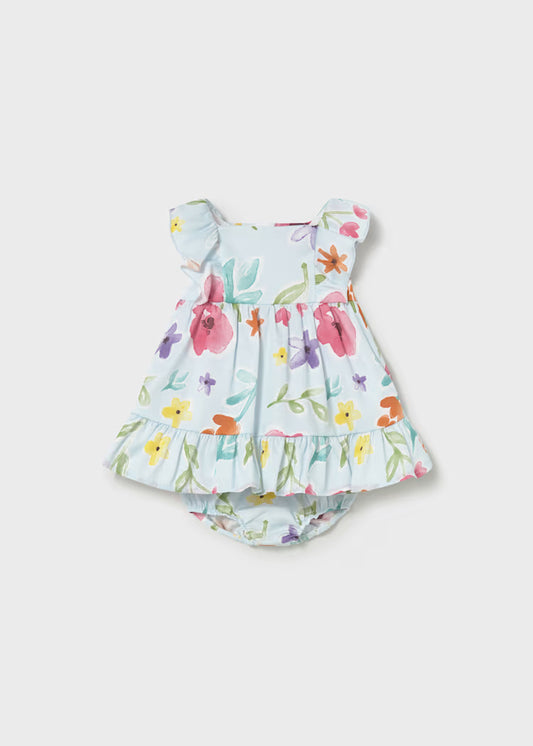 Vestido con cubrepañal estampado recién nacida