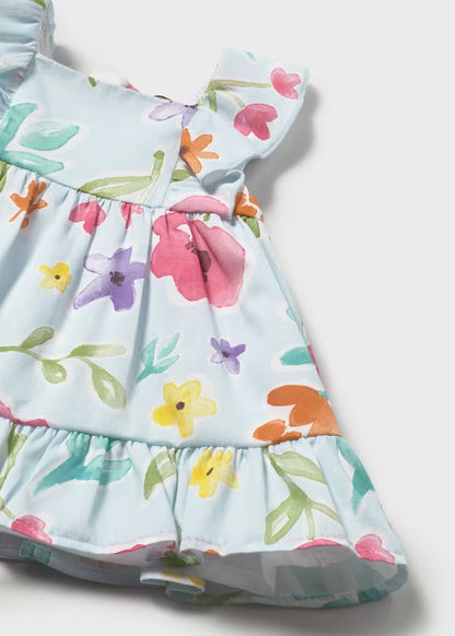 Vestido con cubrepañal estampado recién nacida