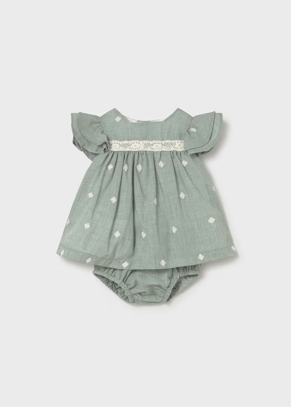 Vestido con cubrepañal recién nacida