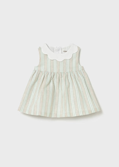 Vestido con lino rayas recién nacida