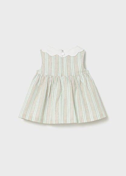 Vestido con lino rayas recién nacida