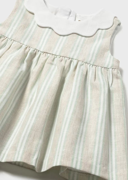 Vestido con lino rayas recién nacida