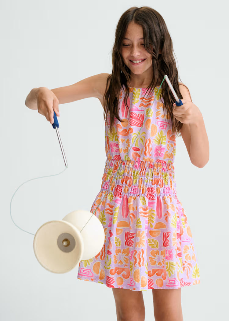 Vestido estampado chica