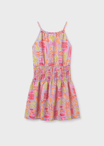 Vestido estampado chica