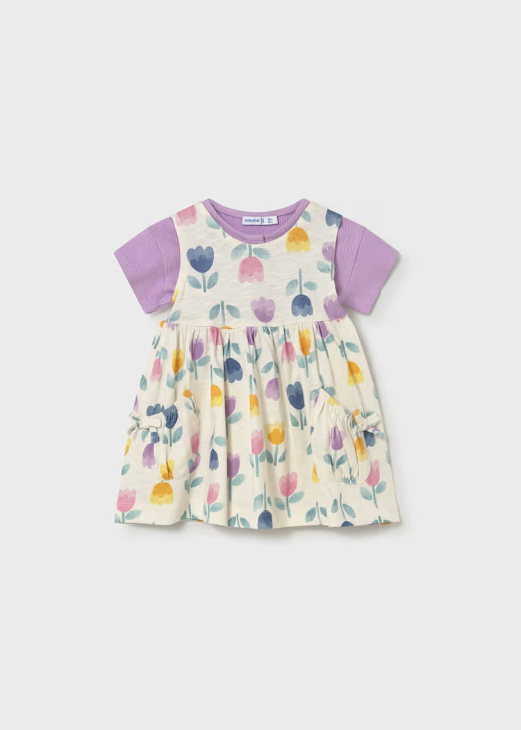 Vestido estampado con chaqueta bebé