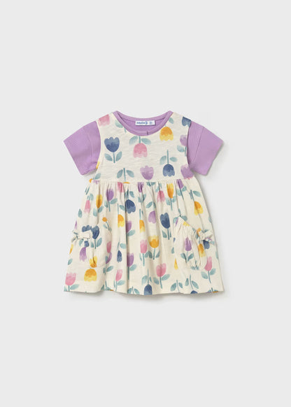 Vestido estampado con chaqueta bebé