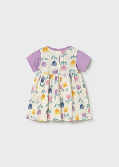 Vestido estampado con chaqueta bebé