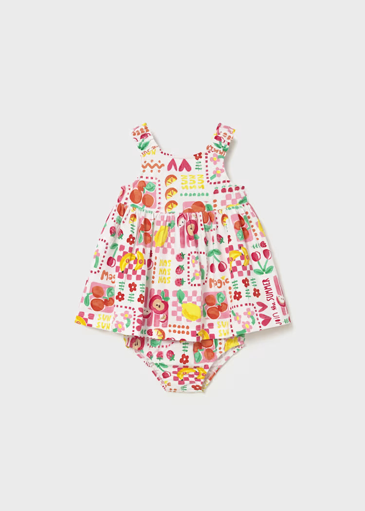 Vestido estampado con cubrepañal bebé