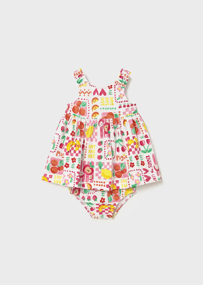 Vestido estampado con cubrepañal bebé