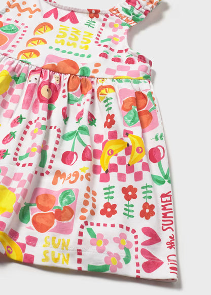 Vestido estampado con cubrepañal bebé