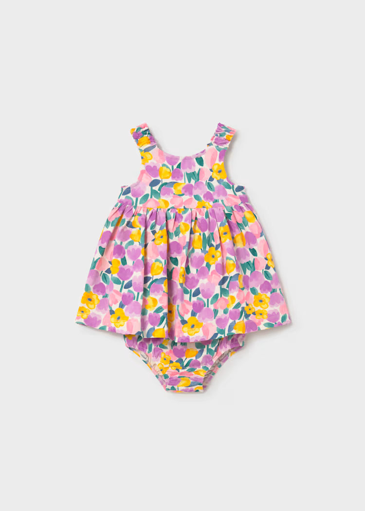 Vestido estampado con cubrepañal bebé