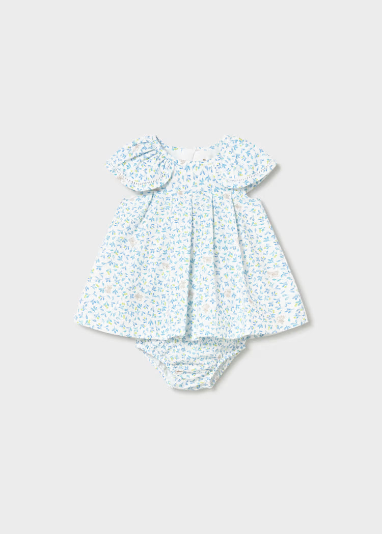 Vestido estampado con cubrepañal recién nacida
