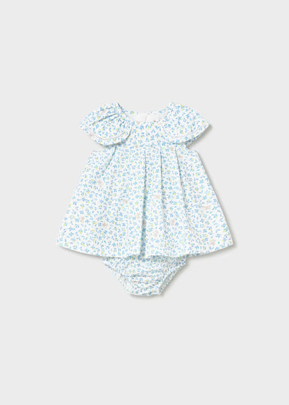 Vestido estampado con cubrepañal recién nacida