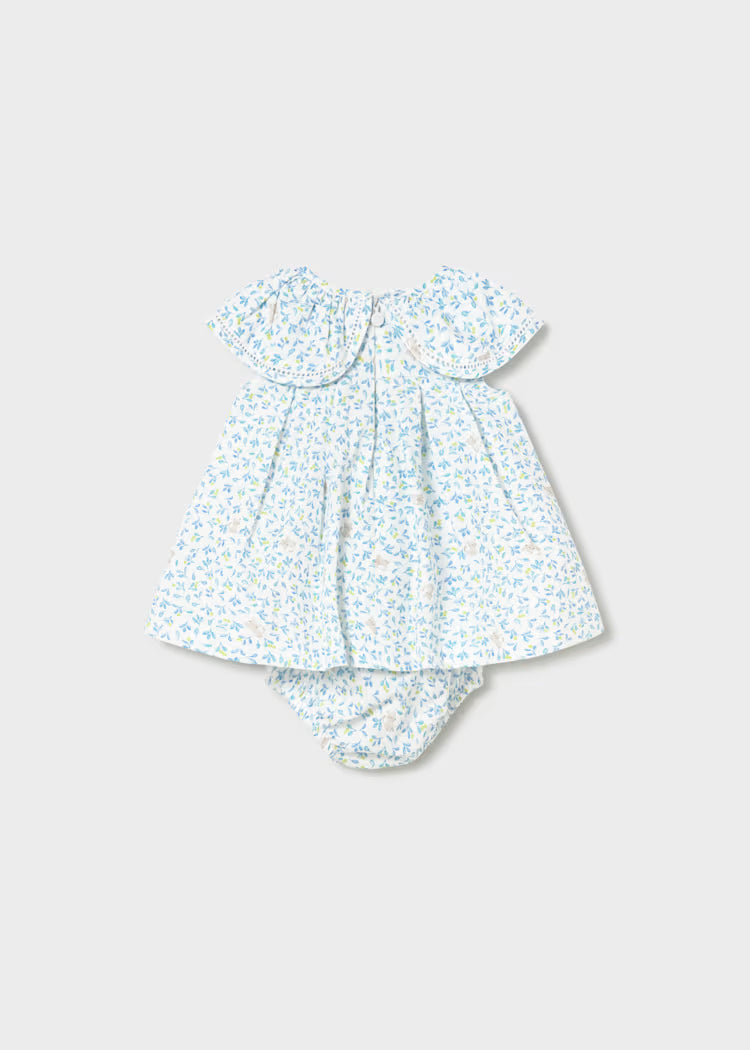 Vestido estampado con cubrepañal recién nacida