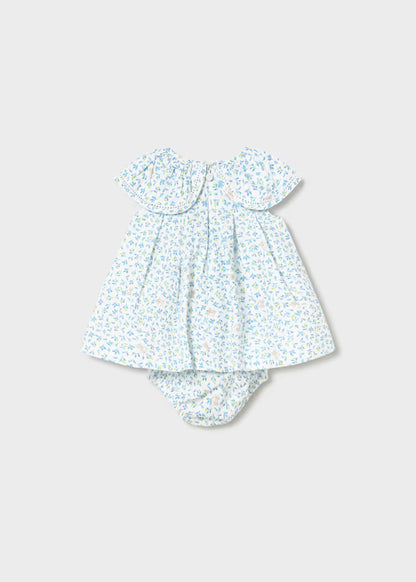 Vestido estampado con cubrepañal recién nacida