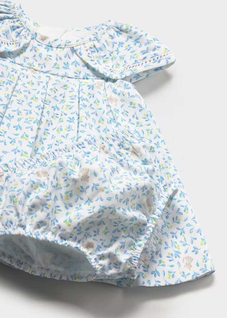 Vestido estampado con cubrepañal recién nacida
