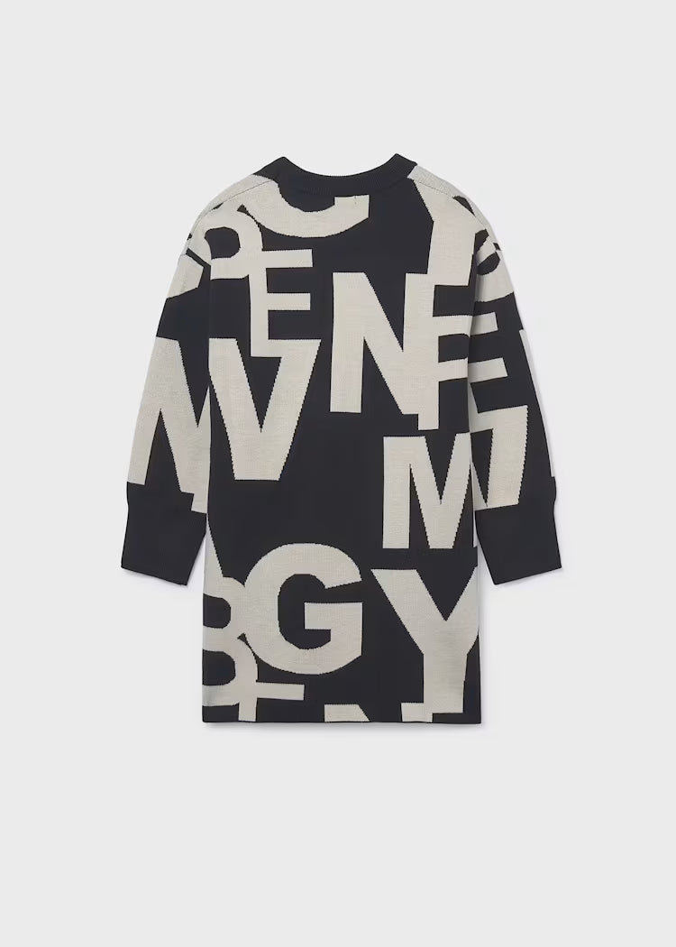 Vestido jacquard letras chica