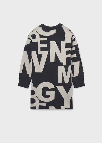 Vestido jacquard letras chica