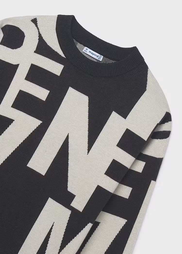 Vestido jacquard letras chica