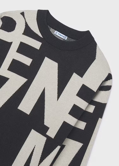 Vestido jacquard letras chica