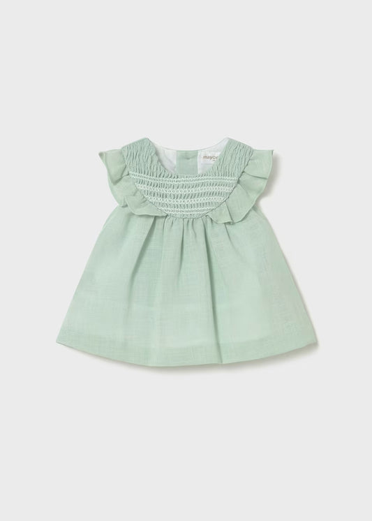 Vestido nido de abeja recién nacida