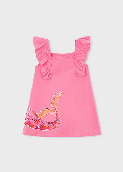 Vestido punto volantes niña