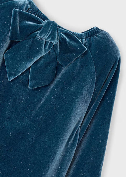 Vestido terciopelo brillo niña